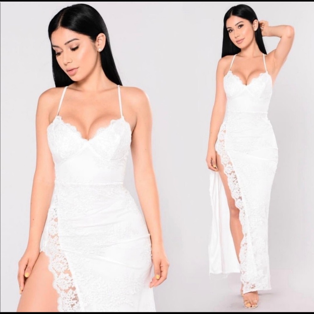 Fashion Nova White Dress Lace